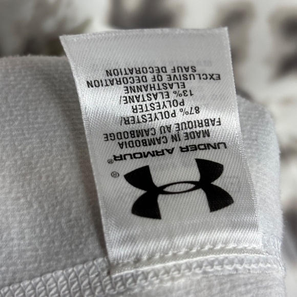 Under Armor White Gray Cold Gear Mock Fitted Pullover Top Women's Size Large - Picture 10 of 11